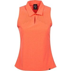 Neon Orange Nike Dri-FIT Flex Ace Sleeveless Golf Collared Tank Top Size S